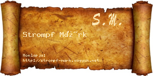 Strompf Márk névjegykártya